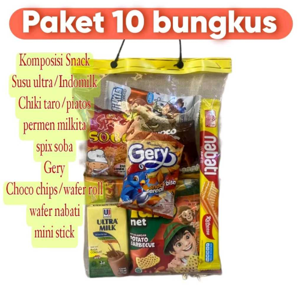 

Paket 10 Bungkus Bingkisan Snack Ulang Tahun Anak / Snack Ulang Tahun Anak Termurah