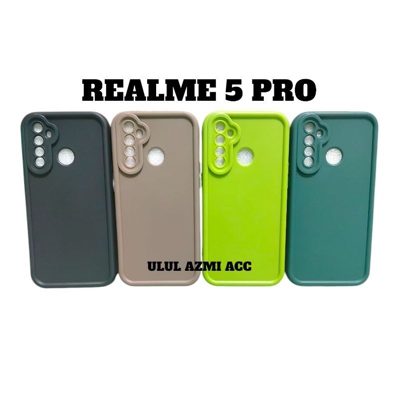 Case Matte Rose Hp Realme 5 Pro Softcase Pelindung Kamera