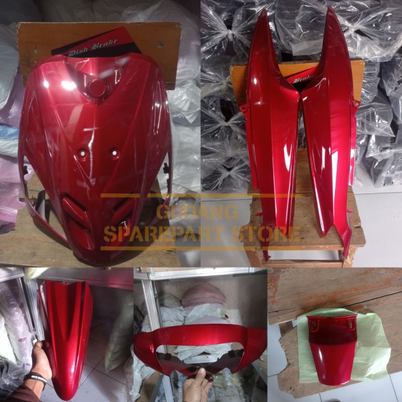 Full bodi halus mio sporty merah maroon 2004-2007, Fulll halus mio sporty merah, Cover bodi mio spor