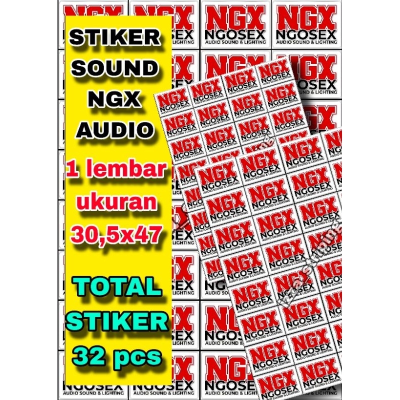 

STIKER NGX AUDIO ISI 32 PCS | STIKER SOUND 1 LEMBAR UKURAN 30,5X47