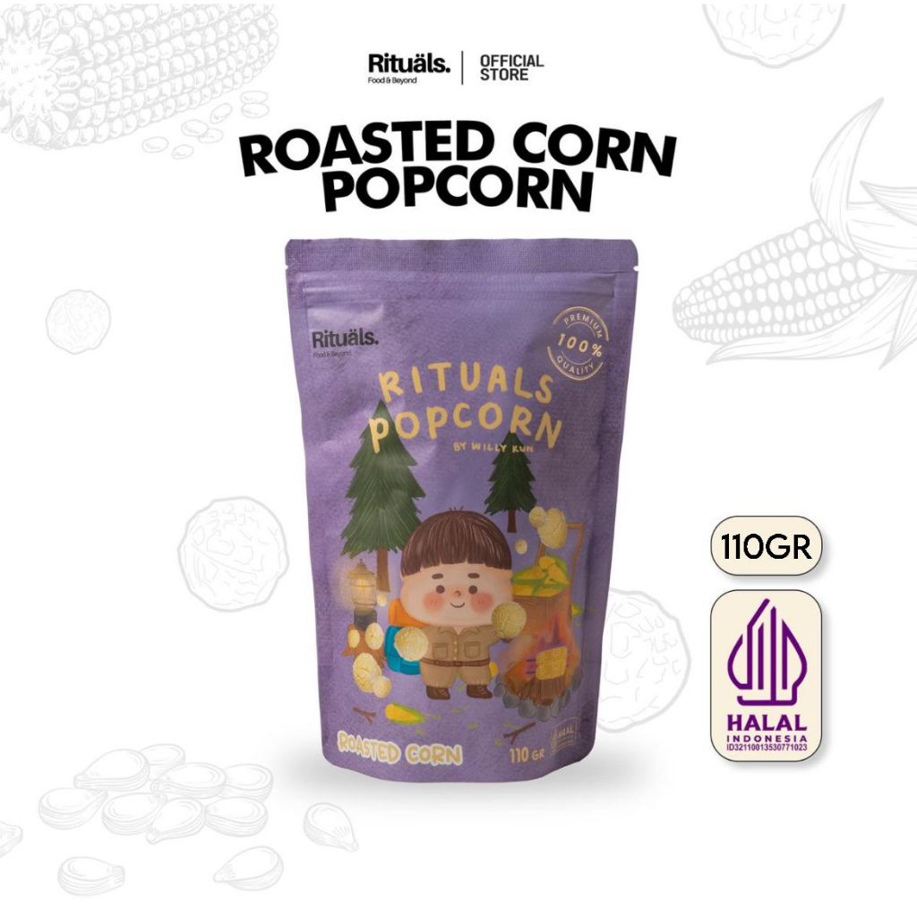 

Rituals Food Roasted Corn Popcorn Premium 110gr Ukuran Large - Snack Jagung rasa jagung bakar Cemilan Crispy by Willy Kun