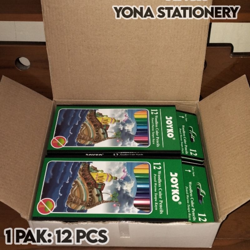 

Pensil Warna Joyko CP-103 | 1 Box: 12 Set | Woodless Color Pencils