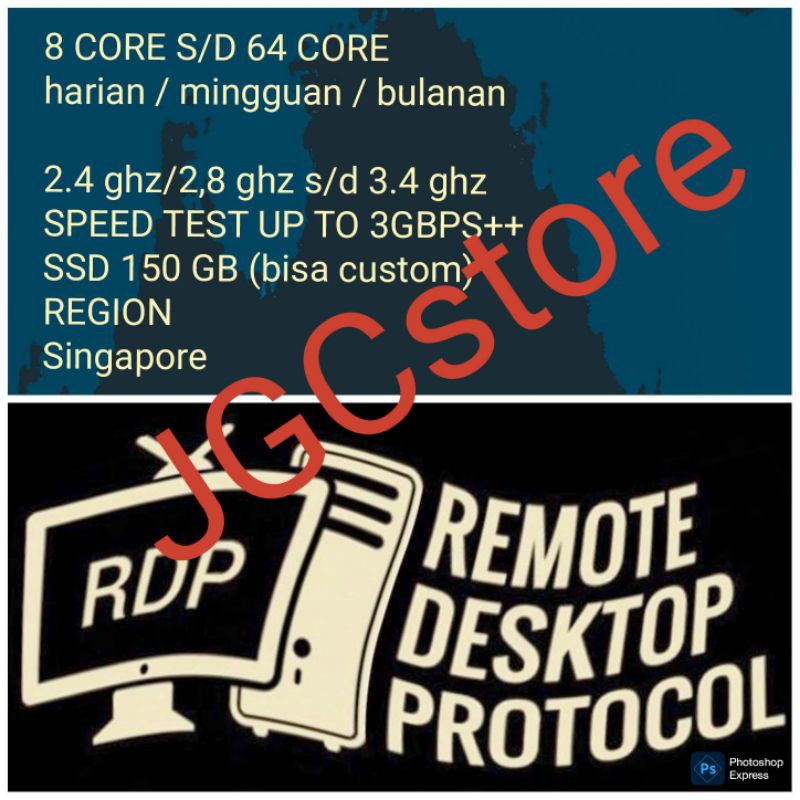 RDP HARIAN 4C/16GB RAM S/D 8C/32GB RAM