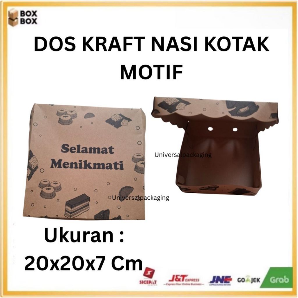 

Dos KRAFT NASI KOTAK MOTIF Selamat Menikmati | Kraft Hampers Nasi Kotak Kue