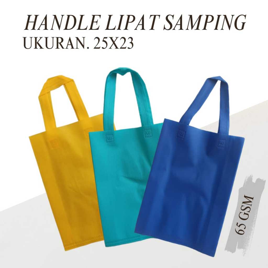 

Tas Spunbond 25x35 Goodie Bag Handle Lipat Samping Tebal (65gsm) isi 12pcs