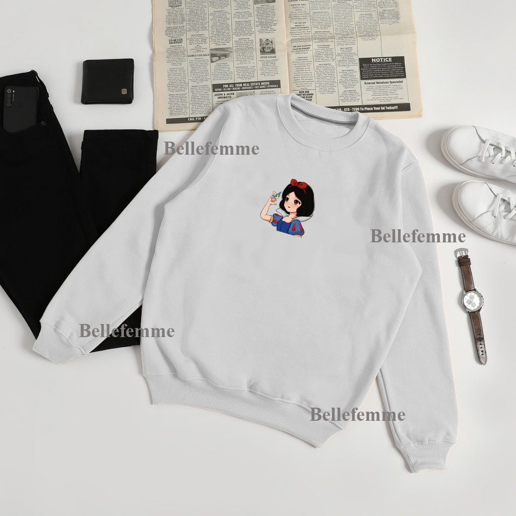 crewneck wanita couplean bestie putri salju snow whte l xl xxl jaket suiter kekinian musim dingin sw