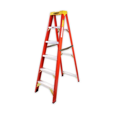 Krisbow Tangga PLN Lipat Ekstensi Fiberglass 1.8 Meter 6 Step Ladder