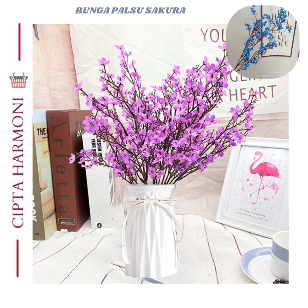 Bunga Plastik Artificial Blossom Bunga Sakura Mini Untuk Hiasan dan Buket BG68