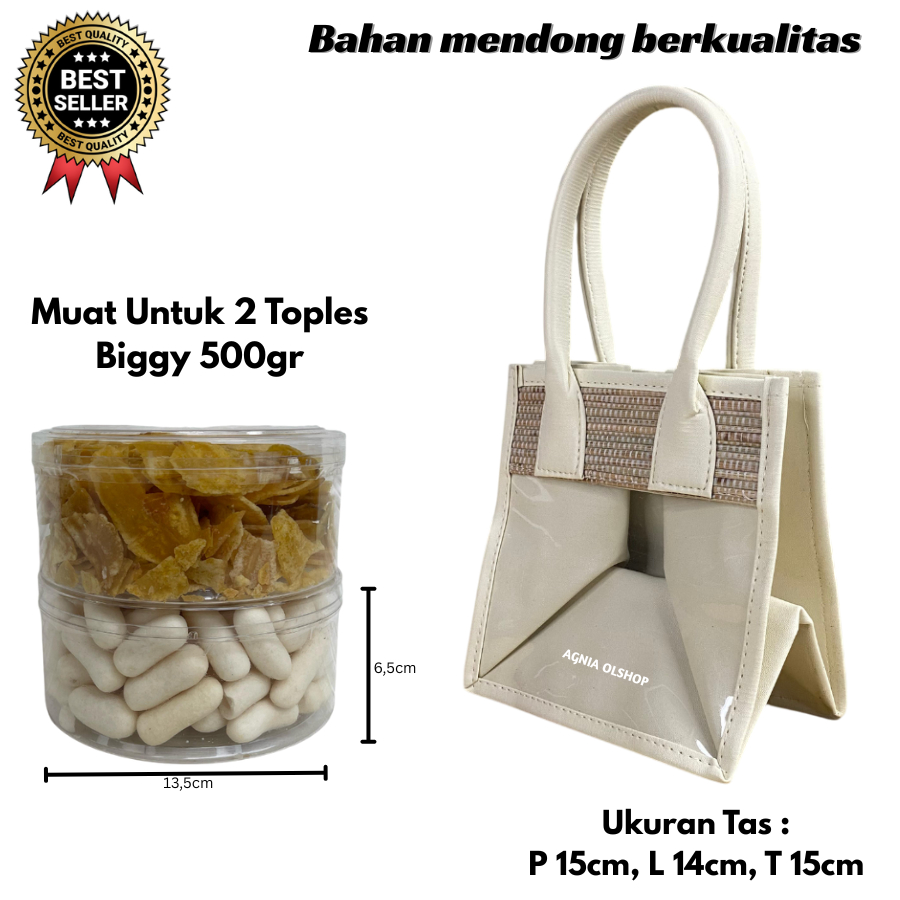 Keranjang Hampers Mika Mendong Isi 2 Toples Tas Mika Parcel Lebaran