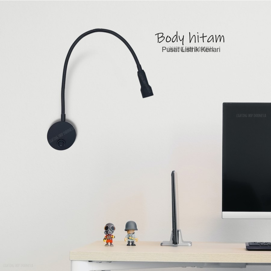 Lampu Baca Tempel Fleksibel Dinding Lampu Tidur Tempel Lampu Belajar Tempel