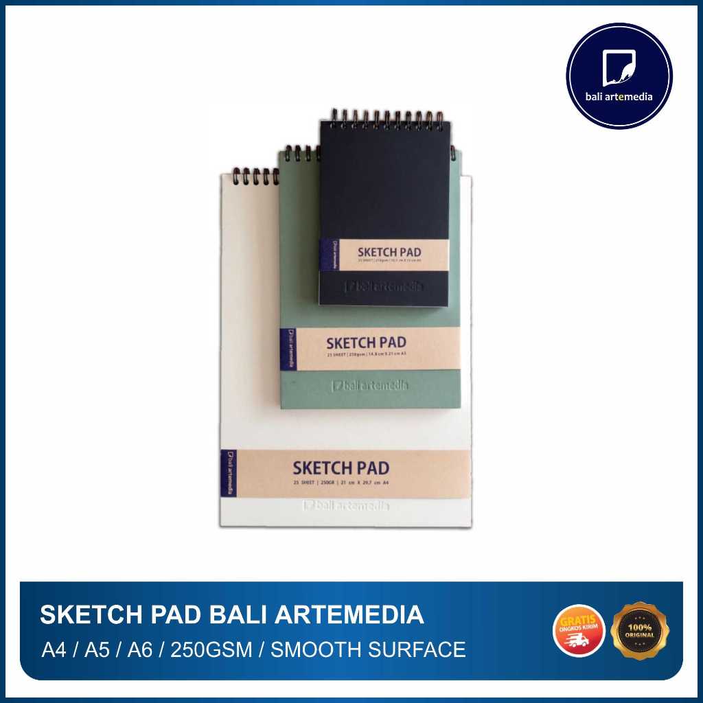Bali Artemedia - Sketch Pad 250gsm - A6/A5/A4 - Sketchbook Spiral