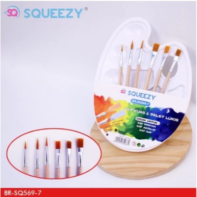 

TBMO Set Kuas Cat Air / Painting Brush / Kuas Lukis Squeezy Isi 6 Pcs / Set Palet dan Kuas Lukis