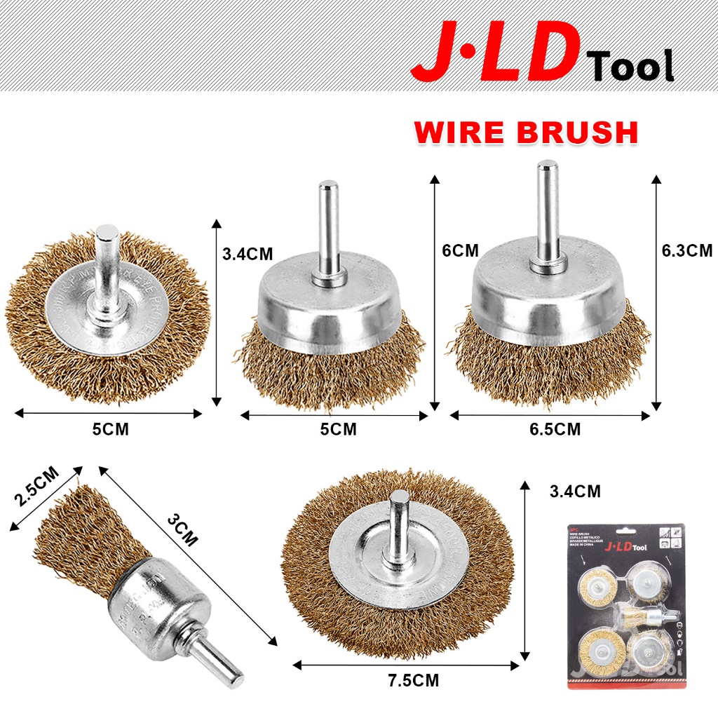 JLD Mata Bor Sikat Kawat Besi Set Wire Brush Bor Mangkok  Mata Bor Kawat Bor Sikat Kawat Kuningan