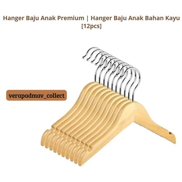 [LUSINAN] Hanger Baju Anak Premium | Hanger Bahan Kayu | Hanger Aesthetic