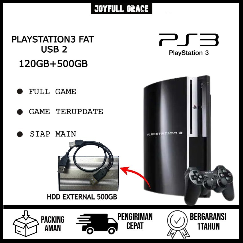 PS3 FAT PLAYSTATION 3 FAT CFW USB 2 CECHH/CECHL HDD 500GB GAME TERUPDATE