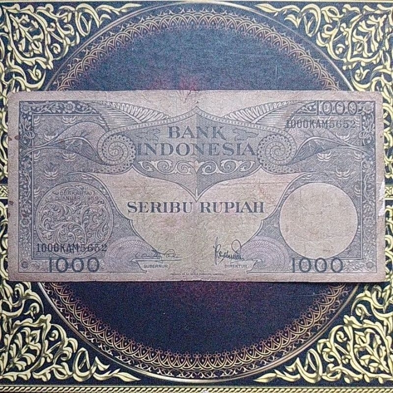 Uang 1000 seri bunga 1959 vf
