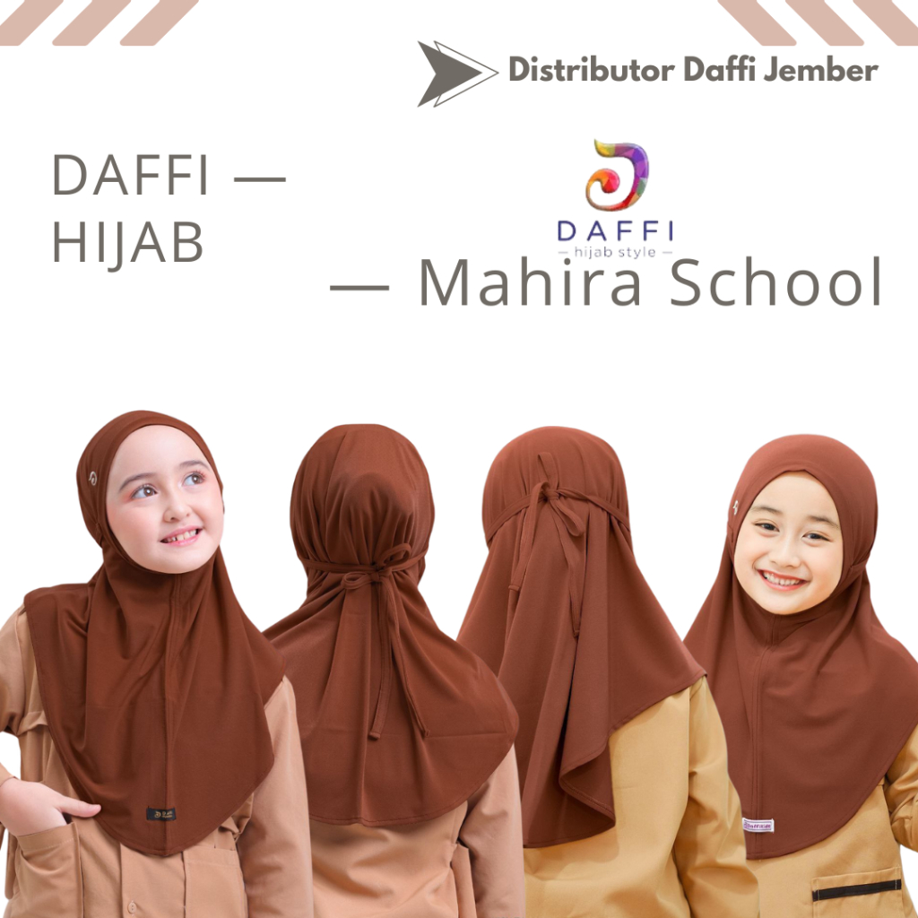 Daffi Hijab Mahira School Jilbab Instan Khimar Syari Anak Sekolah Bahan Kualitas High Twist Parfume