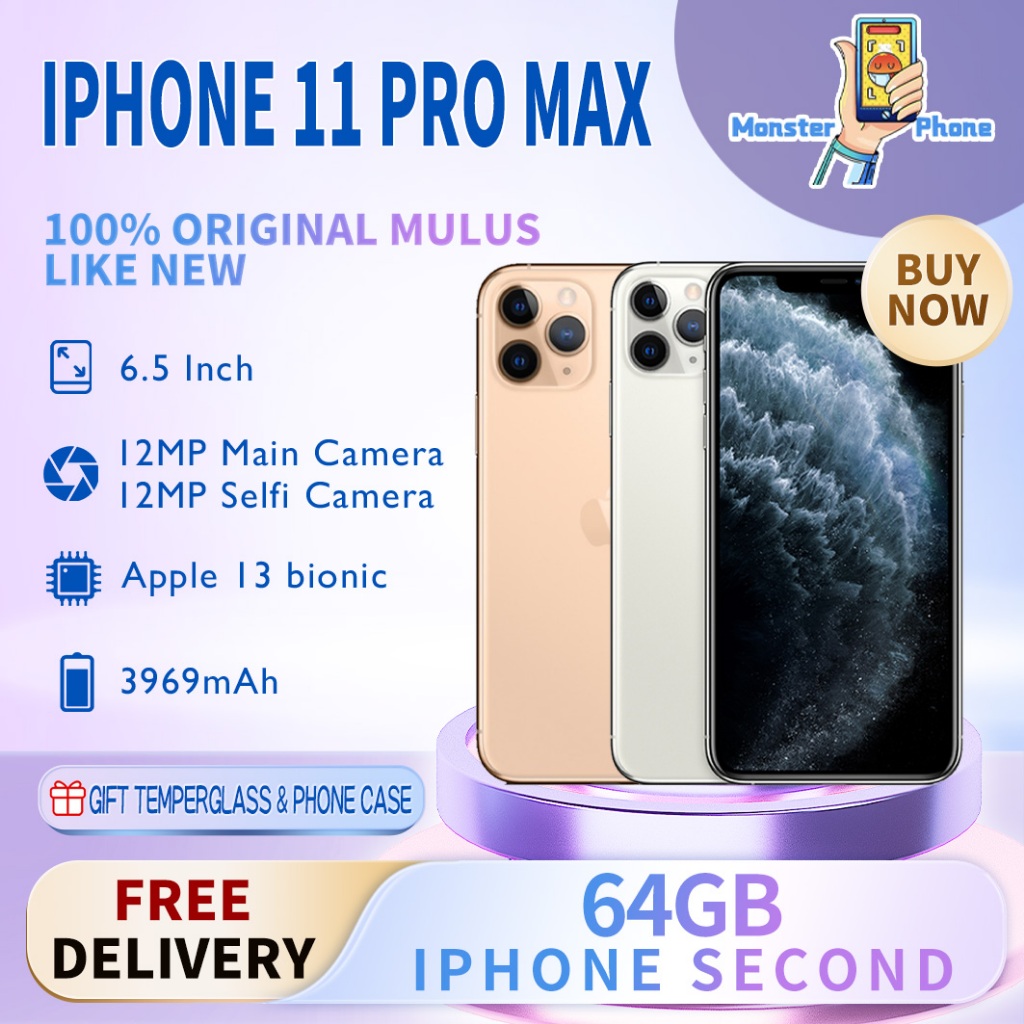 iPhone 11Pro Max 64GB Second Original100% INTER 6.5“OLED-Original Fullset Mulus Normal LikeNew Phone