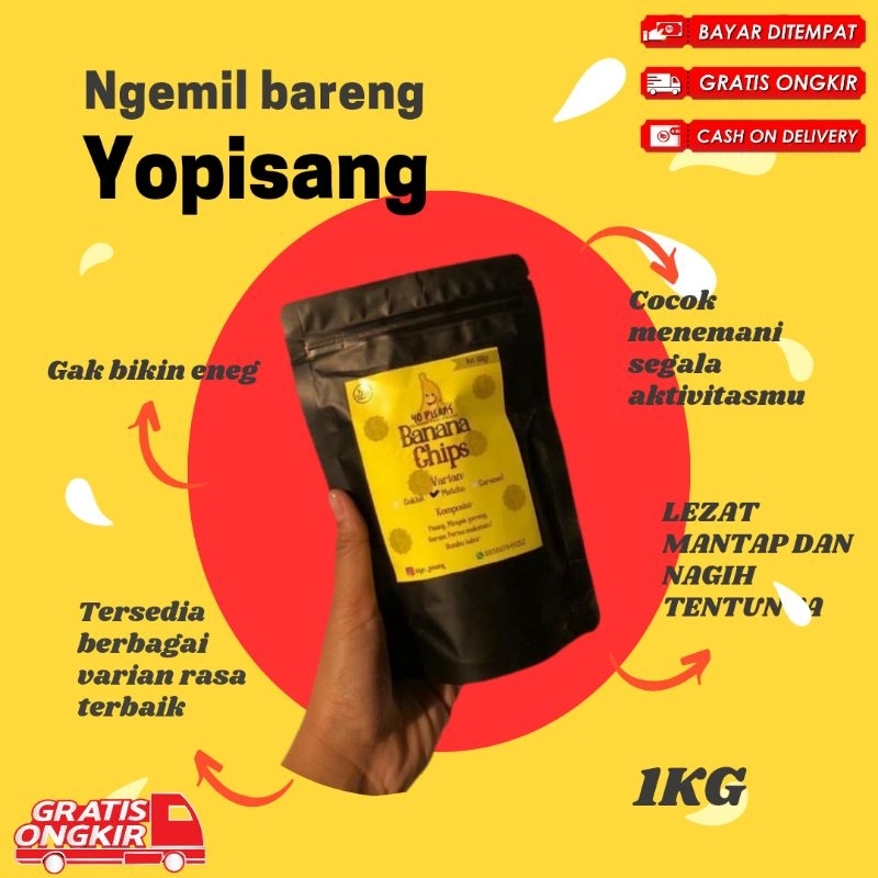 

Camilan Keripik Pisang Yopisang 1kg Termurah Berbagai varian rasa