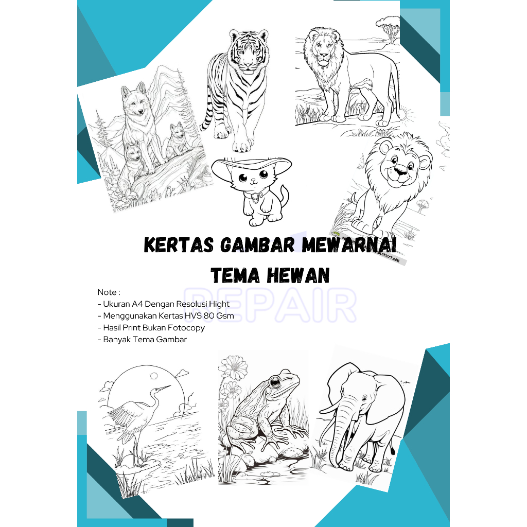 

15 - 50 Lembar Gambar Mewarnai Tema HEWAN