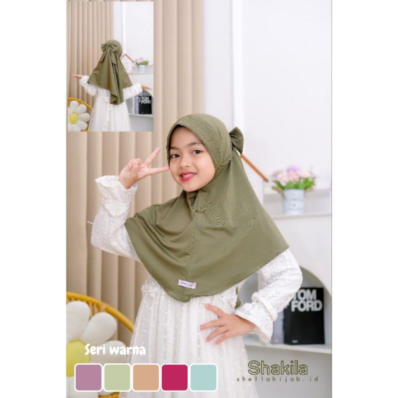 bergo anak tali pita ria ricis cocok banget buat anak umur 7-10 tahun