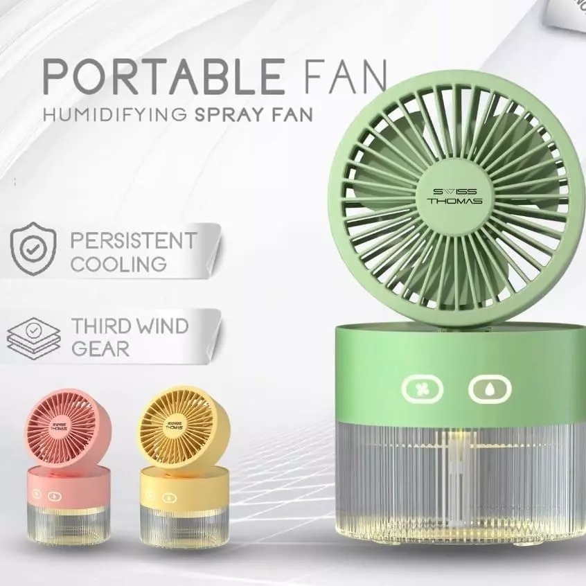 KIPAS ANGIN PORTABLE MINI USB 3 IN 1 / KIPAS HUMIDIFIER DIFFUSER / KIPAS ANGIN TABUNG AIR KIPAS UAP