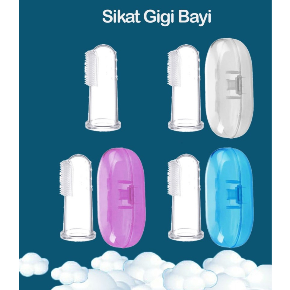 S OLO Sikat gigi Bayi Finger Tooth Brush Pembersih mulut Jari Baby Newborn Lidah Gusi Silicone
