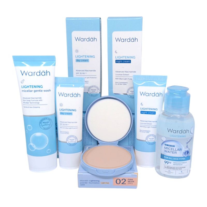 Paket Wardah Lightening 5 Set/ Paket Skincare Wardah Lightening
