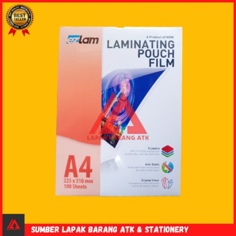 

Plastik laminating a4 / Laminating pouch 1 pak isi 100 lembar