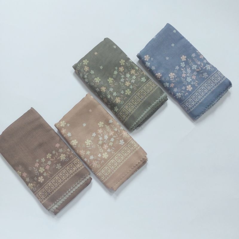 Hijab Segiempat Motif Voal Laser Cut | Square Jilbab Voal Motif Bunga LC (laser cut)