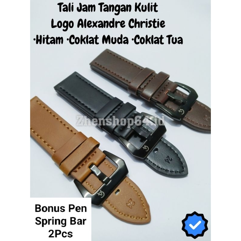 Tali Jam Tangan Alexandre Christie Kulit Strap Buckle Logo Alexandre Christie