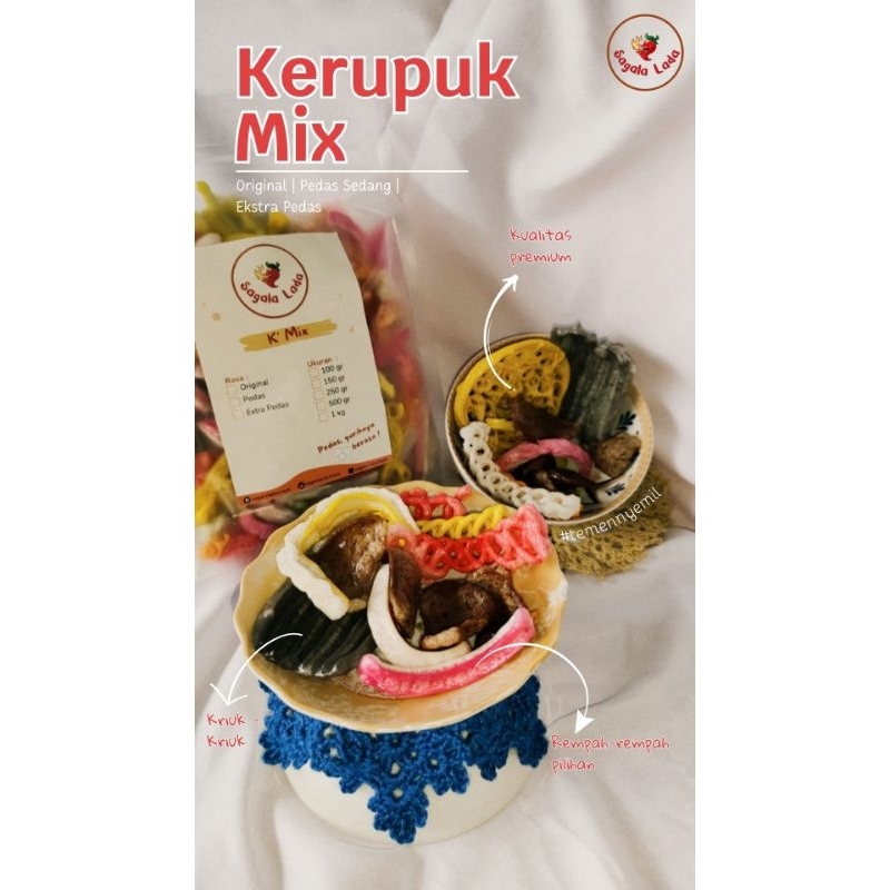 

Kerupuk Seblak - Kerupuk Seblak Mix 250 gr - Seblak Kering - Sagala Lada