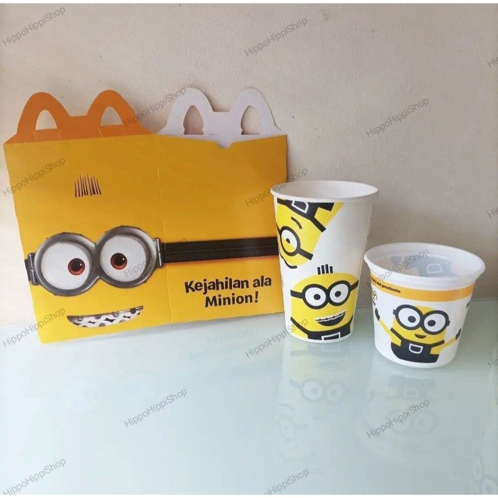 Set Kotak Happy Meal Mcd Mcdonald Gelas Minion