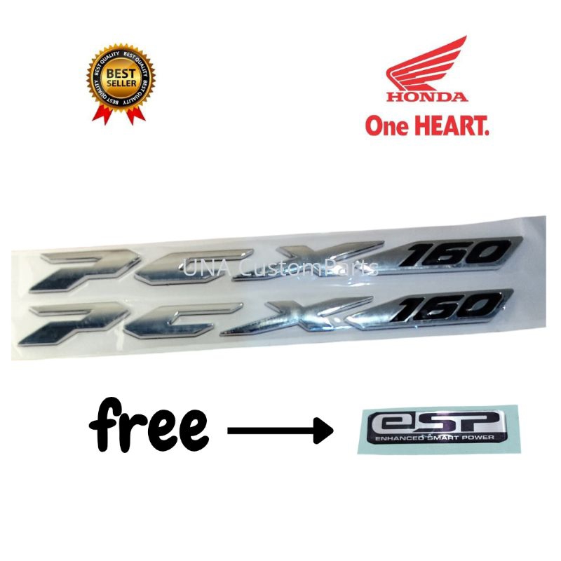 EMBLEM PCX160 SILVER TIMBUL/LOGO PCX160 SILVER 3D