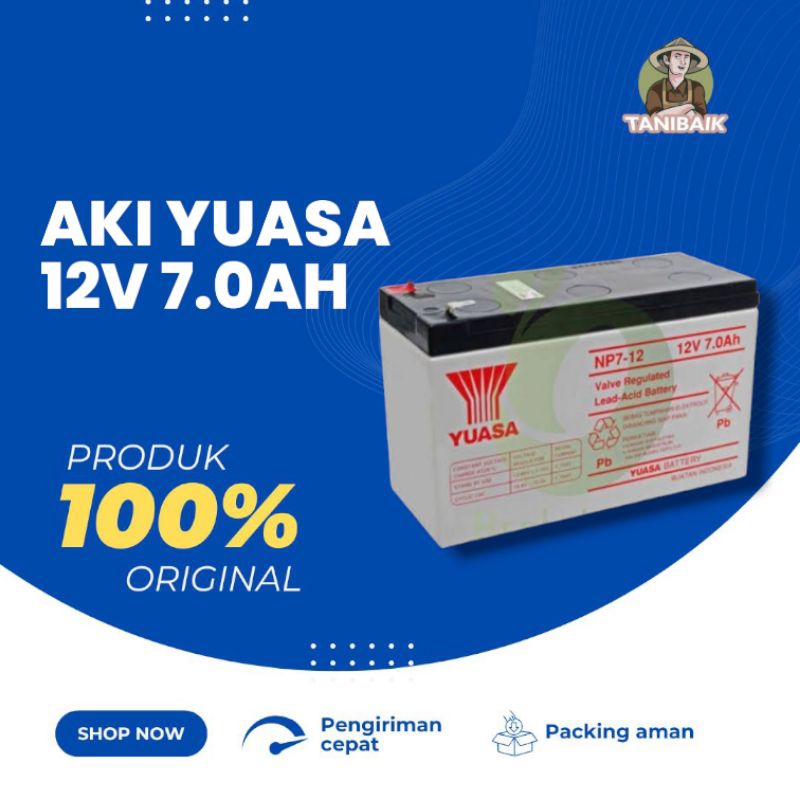 Aki Kering YUASA 12V 7AH Original ACCU Tangki Pompa Semprot Elektrik UPS SELIS Electric Battery Spra