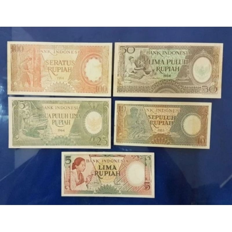 UANG KUNO INDONESIA SERI PEKERJA 5 LEMBAR