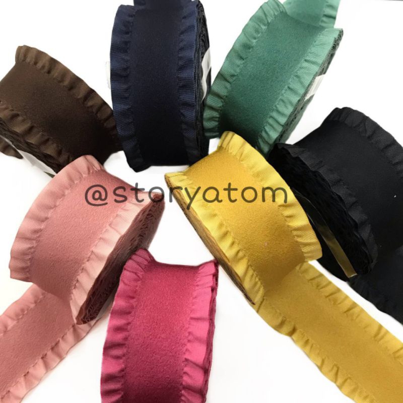 

PER 1 YARD ( 91 CM ) | 3.8 CM | PUTA RUFFLE / PITA SATIN PINGGIRAN RUFFLE / PITA KOREA