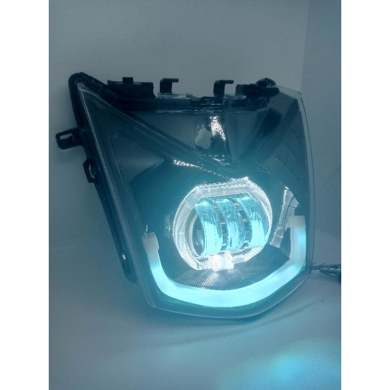 REFLEKTOR LAMPU DEPAN BEAT FI BEAT 2013-2015 PROJIE 3 LENSA PLUS ALIS