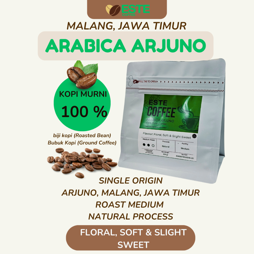 

Kopi Arabica Arjuno Malang 100gr/200gr/500gr, 100% Kopi Murni Pilihan, Kopi Bubuk, Biji Kopi