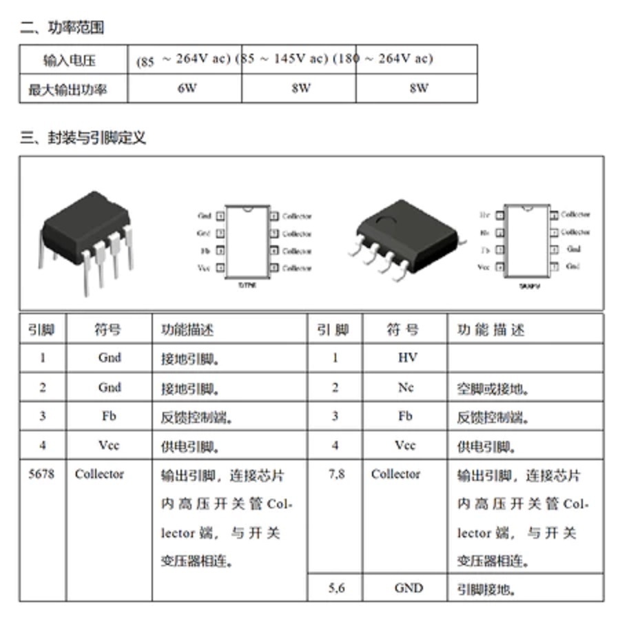 PS - IC SMPS DK DK106 106 DIP-8 8 watt non aux winding