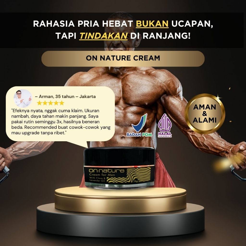 ON NATURE Cream Krim Pembesar Pemanjang Alat Vital Obat Kuat Tahan Lama Pria Dewasa BPOM Herbal Hala