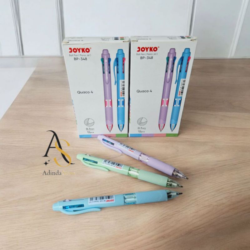 

Ball Pen Pulpen Pena Joyko BP-348 Quaco 4 0.7 mm 4 Warna Colors