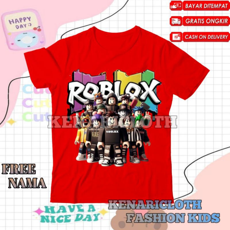 (BISA COD) FASHION ANAK Pakaian Anak Baju Anak Usia 3-12 Tahun Motif Keluarga Roblox T-shirt Pakaian