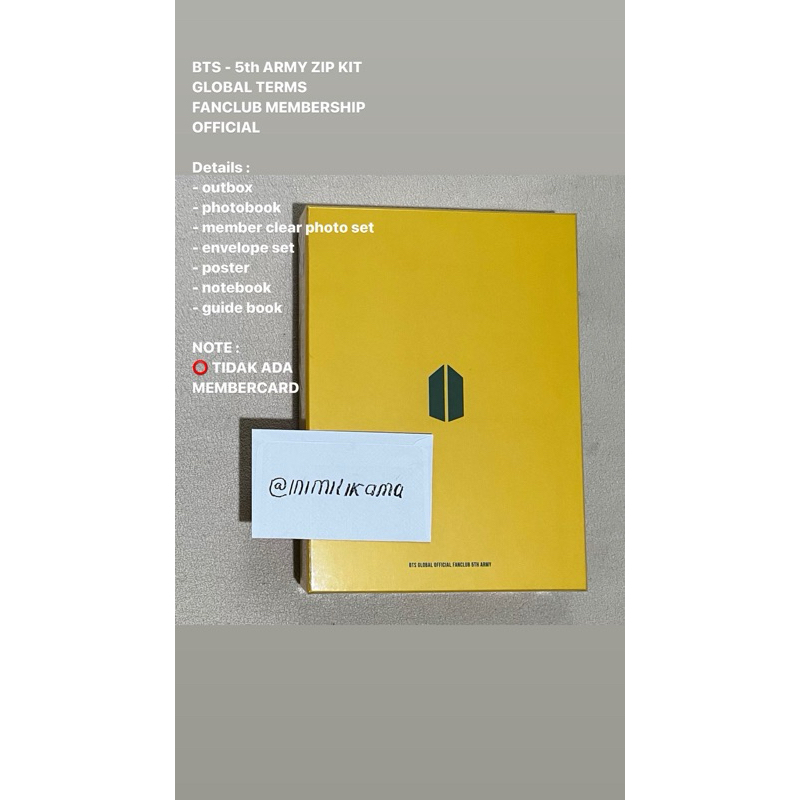 preloed - BTS 5th ARMY zip kit global terms fanclub membership official