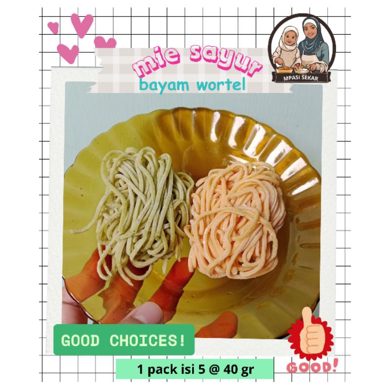 

PRE ORDER MIE SAYUR / Mie Bayam / Mie Wortel Anak Anak