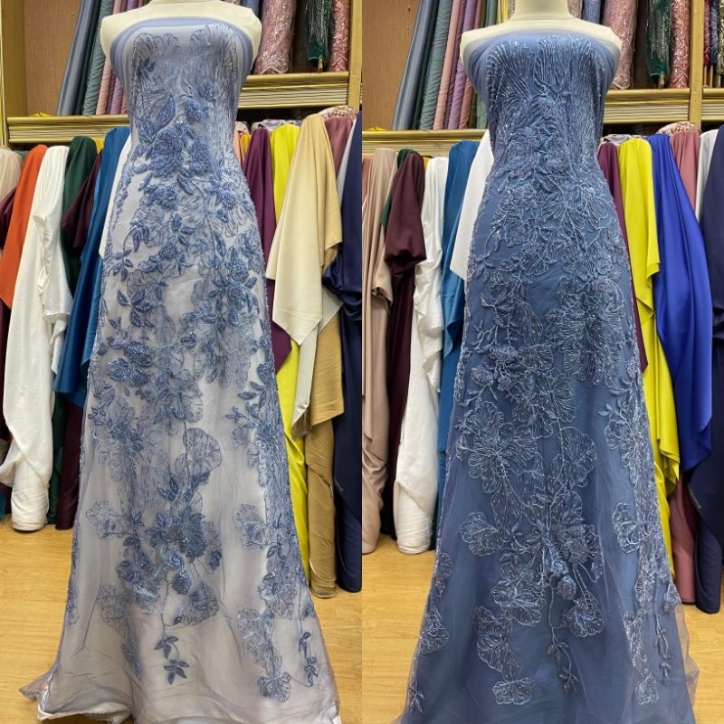 kain tille rose payet premium accessories full bahan berkualitas mewah/kain brukat kebaya modern/ser