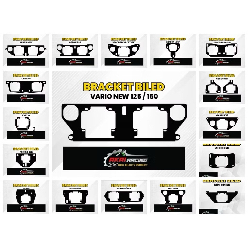 Bracket Breket Dudukan Lampu Projie Biled 2,5 inch HID Vario 160 Vario 125/150 New Vario 160 New bea