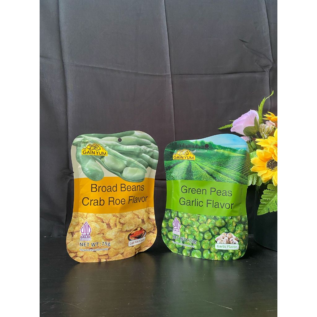

GANYUAN Snack Broad Beans Crab Roe Flavour / Green Peas Garlic 75gr