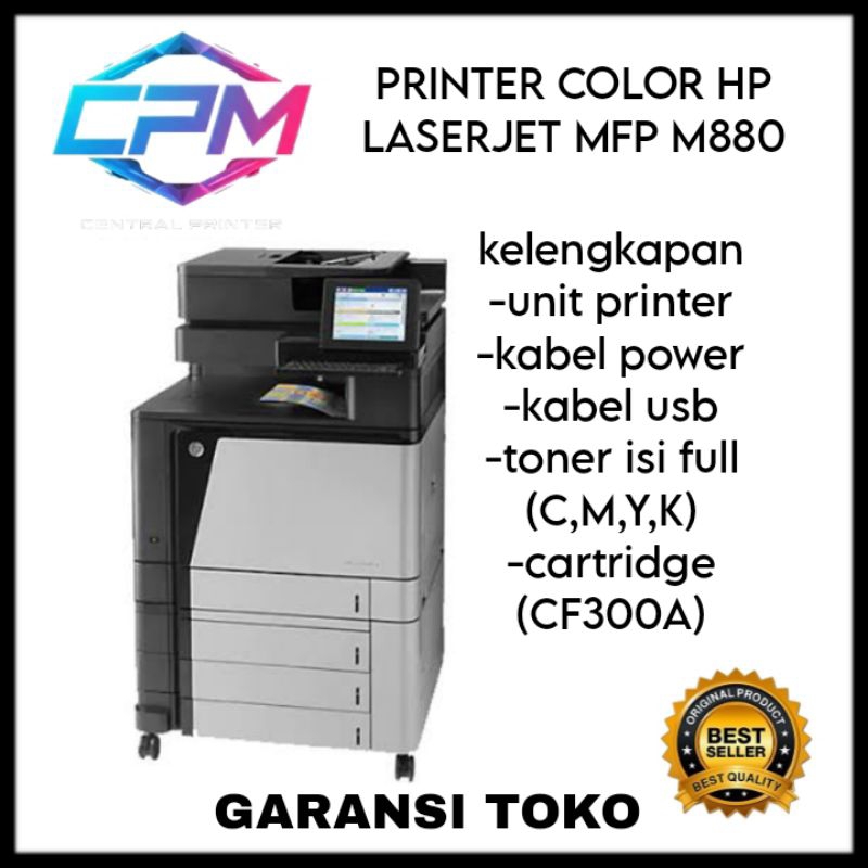 Printer Color HP LaserJet M880 MFP – Cetak, Scan, Copy, Fax A3 Siap Pakai