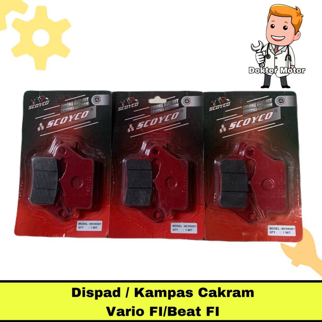 Kampas Rem Cakram/Dispad Caakram Vario FI CBS/Beat FI 2014/Scoopy FI 2018/Beat Karbu merk Scoyco